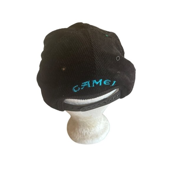 Camel Cigarettes Black Corduroy Embroidered Blue Logo Hat Cap Snapback - Picture 3 of 5